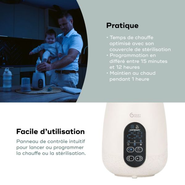 Chauffe biberon stérilisateur nomade NutriSmart+ Mineral Beige