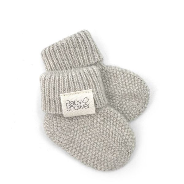 Chaussons bébé tricot Cashmere Coloris Beige - Taille 0 à 1 mois