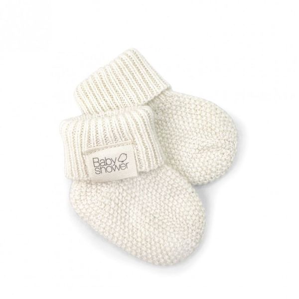 Chaussons bébé tricot Cashmere Coloris Ivoire - Taille 0 à 1 mois
