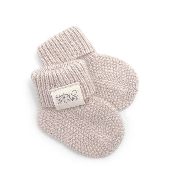Chaussons bébé tricot Cashmere Coloris Nude - Taille 0 à 1 mois