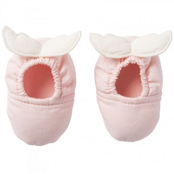 Chaussons ailes d'ange 0-6 mois Blush et écru