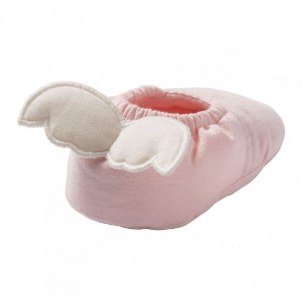 Chaussons ailes d'ange 0-6 mois Blush et écru