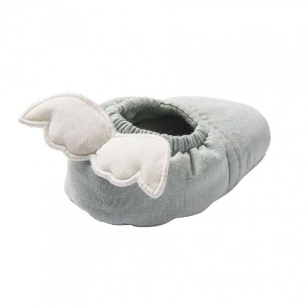 Chaussons ailes d'ange 0-6 mois Vert de gris