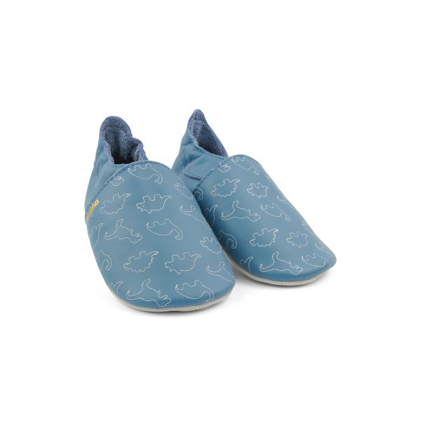 Chaussons bébé taille S Dinos bleus