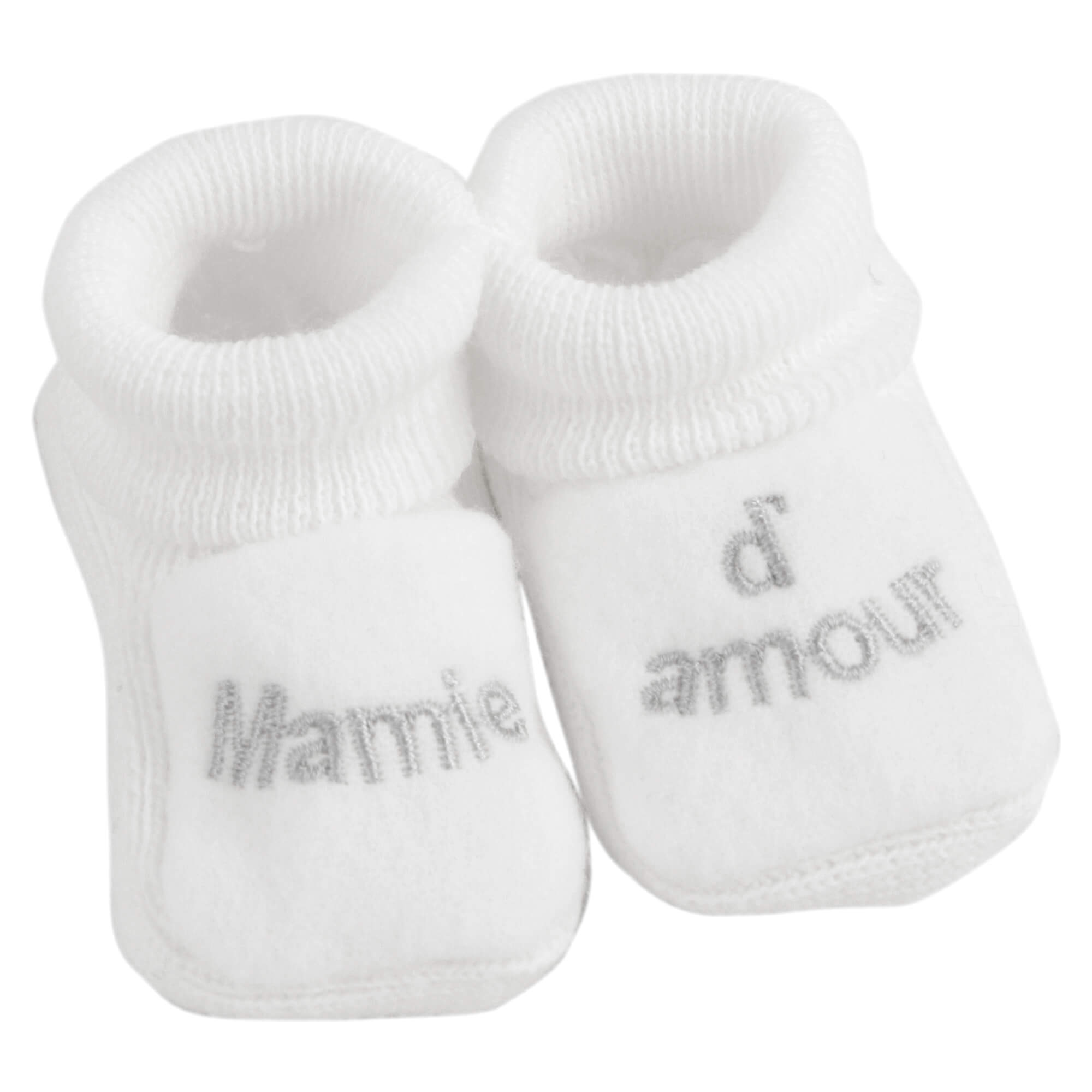 Trois Kilos Sept Chaussons Mamie D Amour Blanc Made In Bebe