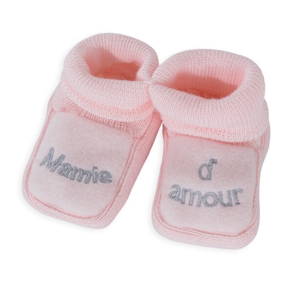 Chaussons mamie d'amour - Rose