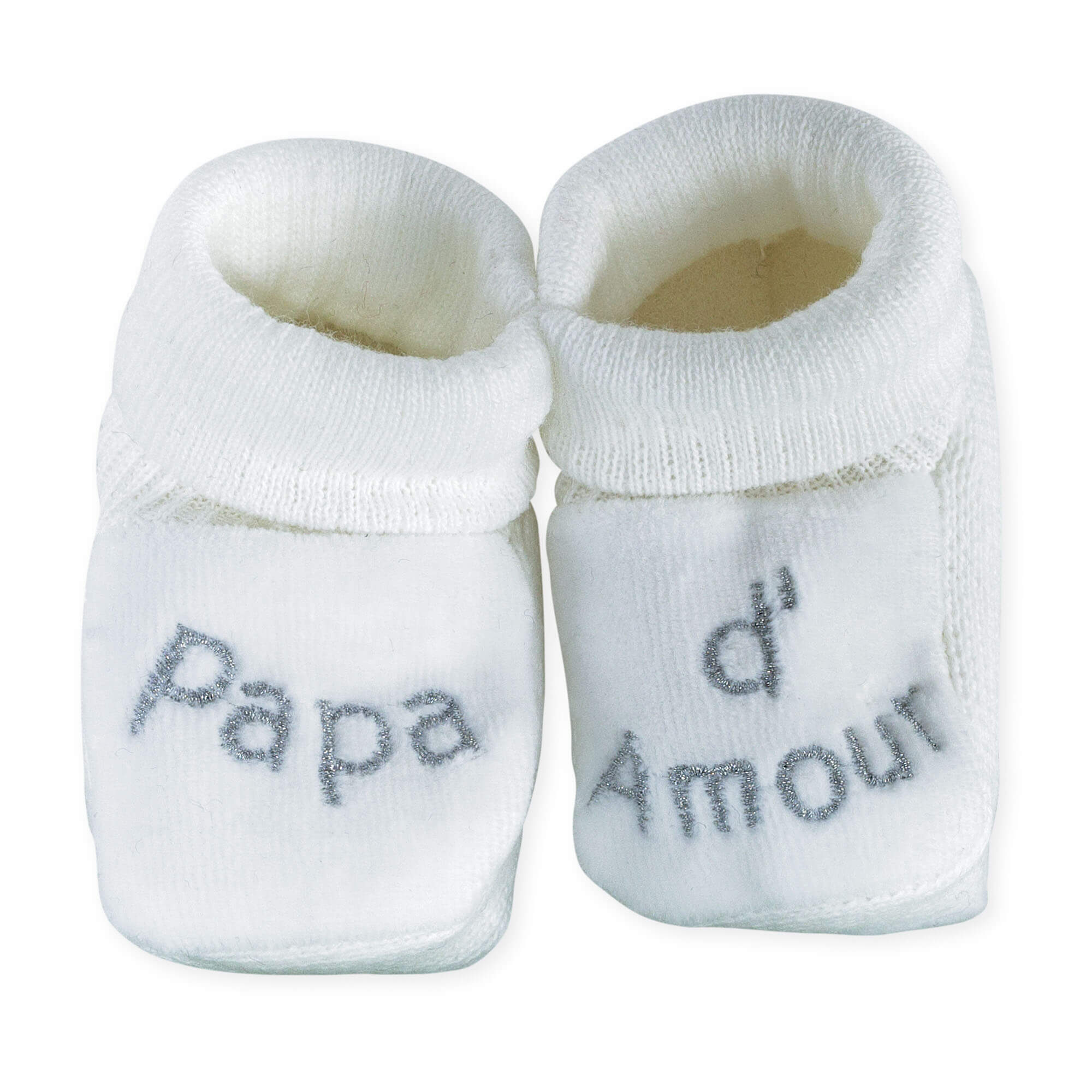 Trois Kilos Sept Chaussons Papa D Amour Blanc Made In Bebe Trois Kilos Sept Chaussons Papa D Amour Blanc Made In Bebe