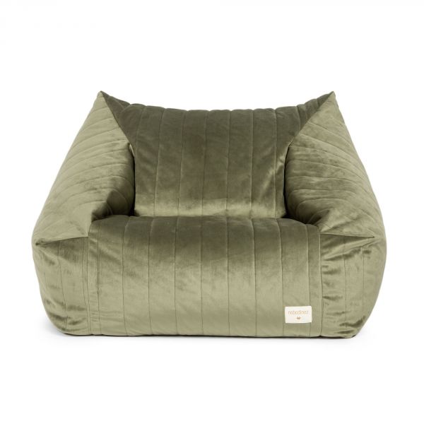 Pouf/Fauteuil enfant Chelsea Velvet Olive Green