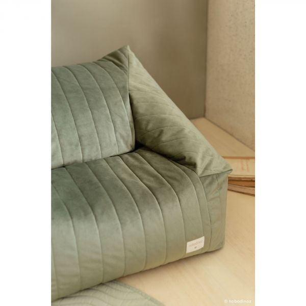 Pouf/Fauteuil enfant Chelsea Velvet Olive Green