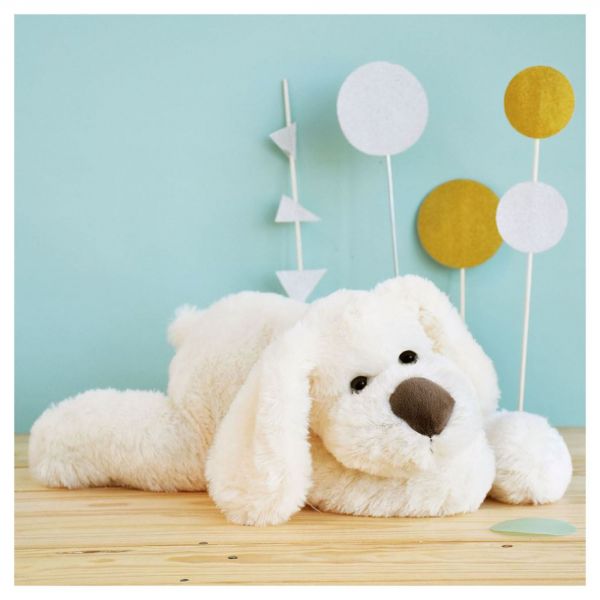 Peluche chien cookie blanc 50 cm