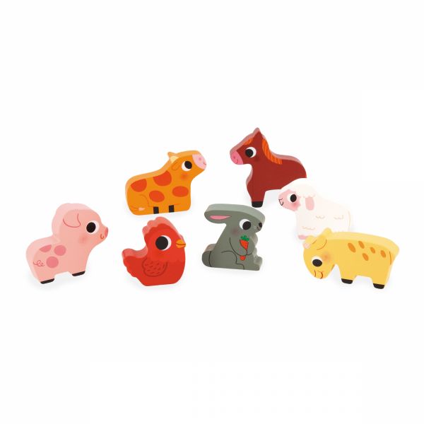 Puzzle en bois Chunky Animaux de la ferme 7 pièces