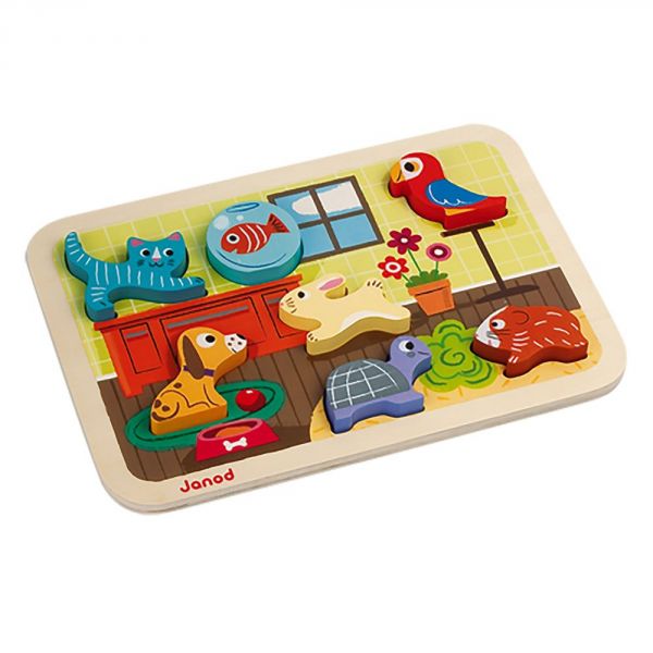 Puzzle en bois Chunky Animaux domestiques 7 pièces