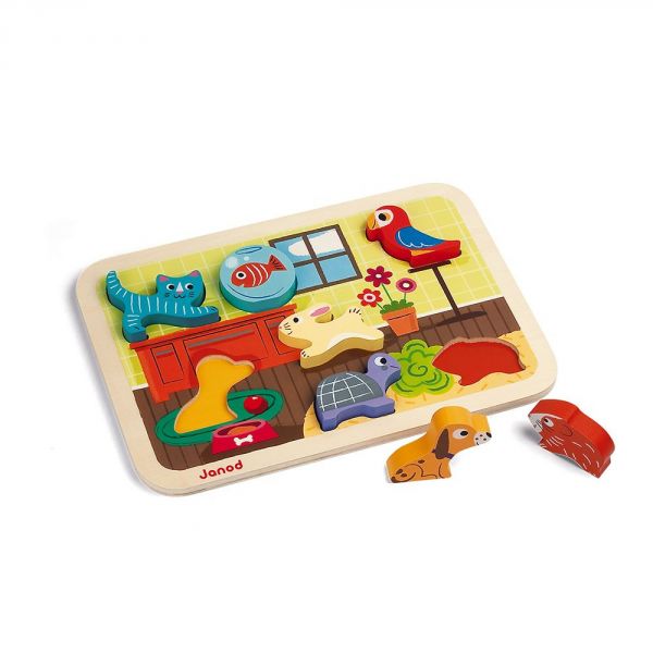 Puzzle en bois Chunky Animaux domestiques 7 pièces