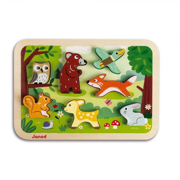 Puzzle en bois Chunky Animaux de la forêt 7 pièces