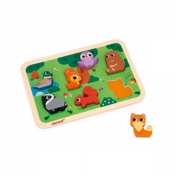 Puzzle en bois Chunky Animaux de la forêt 7 pièces