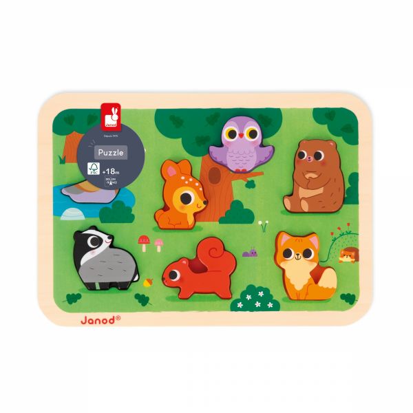 Puzzle en bois Chunky Animaux de la forêt 7 pièces