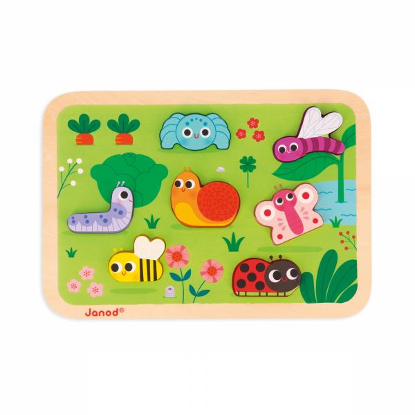 Puzzle en bois Chunky Animaux du jardin 7 pièces