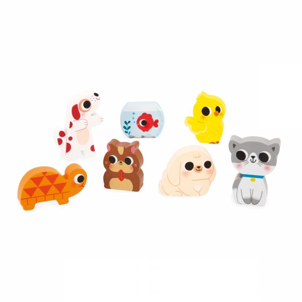 Puzzle en bois Chunky Animaux familiers 7 pièces