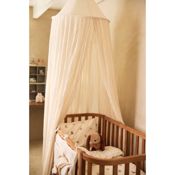 Ciel de lit Vintage 245 cm Cosy Check Sand