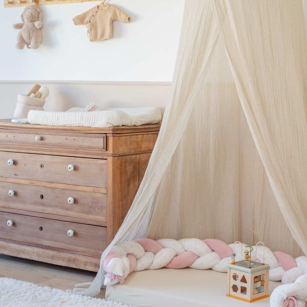 Ciel de lit à volant 245 cm - Sable