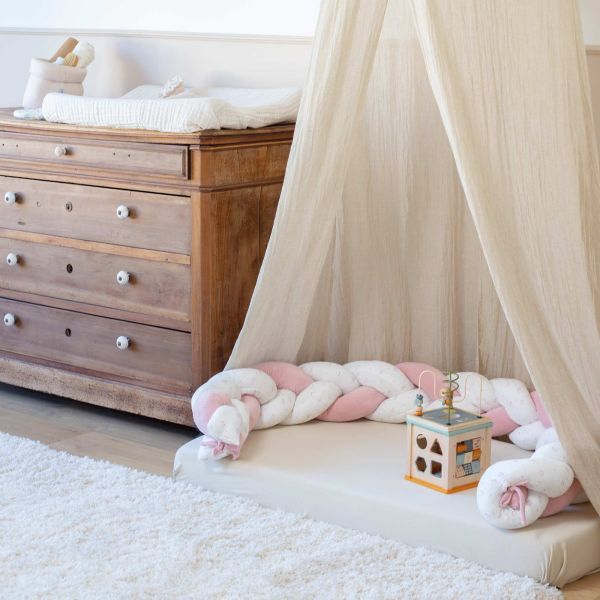 Ciel de lit à volant 245 cm - Sable