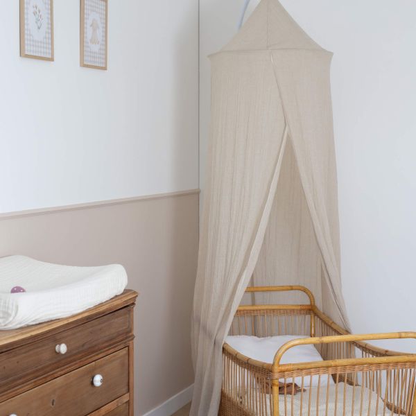 Ciel de lit à volant 245 cm - Sable
