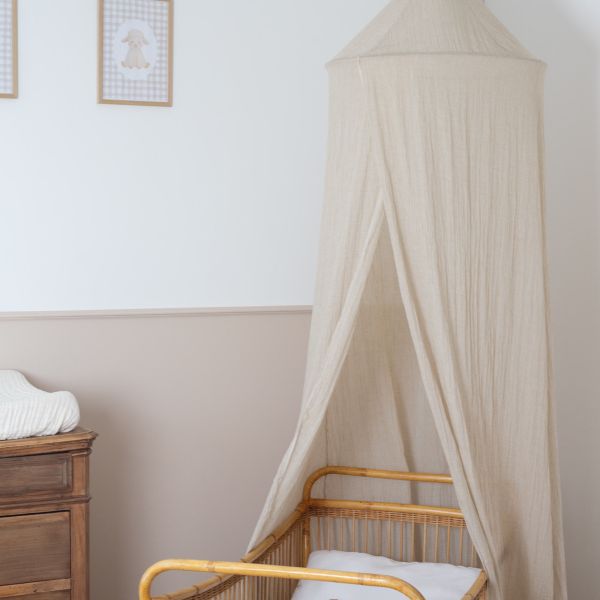 Ciel de lit à volant 245 cm - Sable