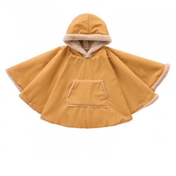 Poncho imperméable avec sherpa 12/24mois Camel ourson