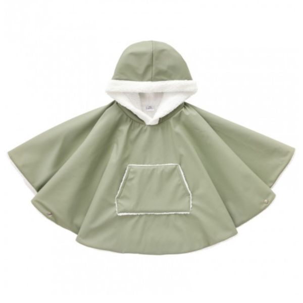 Poncho imperméable avec sherpa 12/24mois Vert sauge