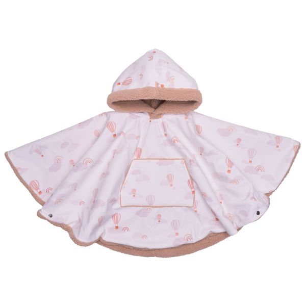 Poncho imperméable avec sherpa mongolfières 12/36mois blanc