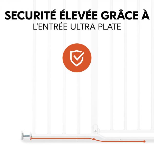 Barrière d'escalier Clear Step 2 avec extension +21 cm White