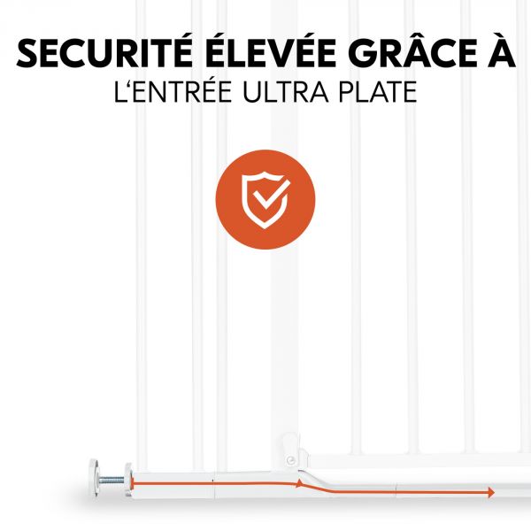 Barrière d'escalier Clear Step 2 avec extension +9 cm White