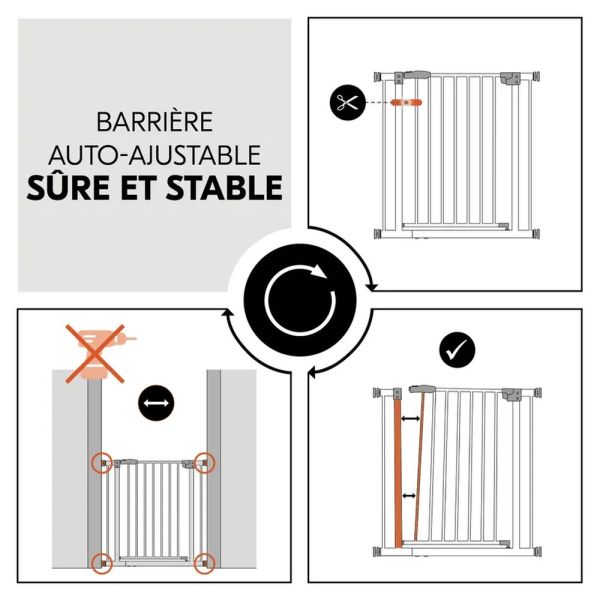 Barrière de sécurité Clear Step autoclose grise (L75-80cm)