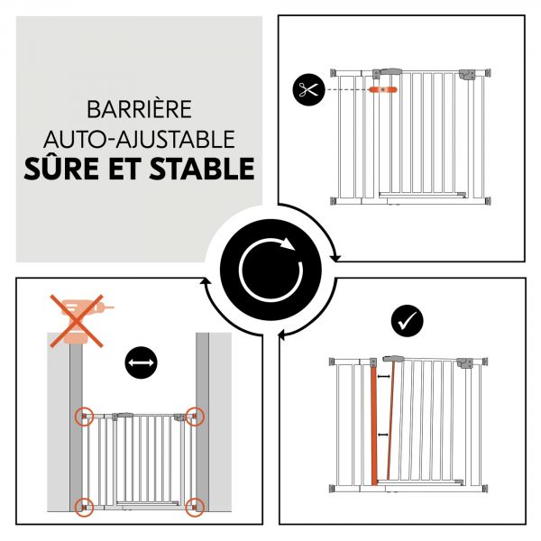 Barrière d'escalier Clear Step Autoclose 2 avec extention +9 cm White