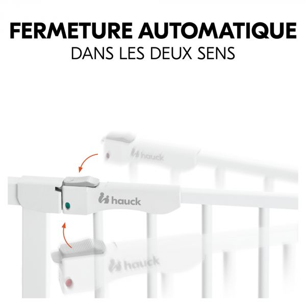 Barrière d'escalier Clear Step Autoclose 2 avec extention +9 cm White