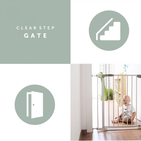 Barrière de sécurité Clear Step Gate blanche