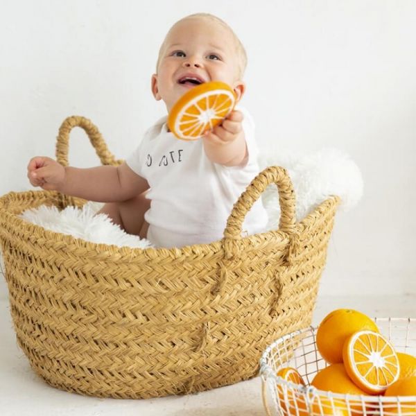 Anneau de dentition Jouet de bain Clémentino l'orange