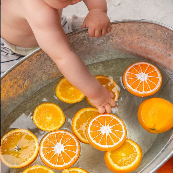 Anneau de dentition Jouet de bain Clémentino l'orange