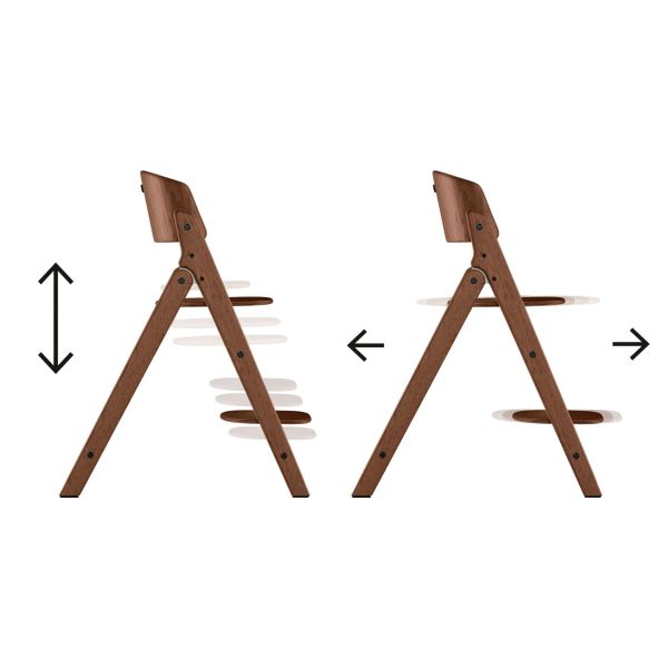 Chaise haute pliante évolutive Click & Fold 3-en-1 All Natural Dark