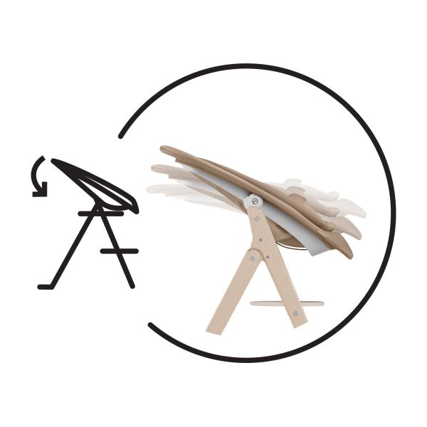 Chaise haute pliante évolutive Click & Fold 4-en-1 All Natural Dark