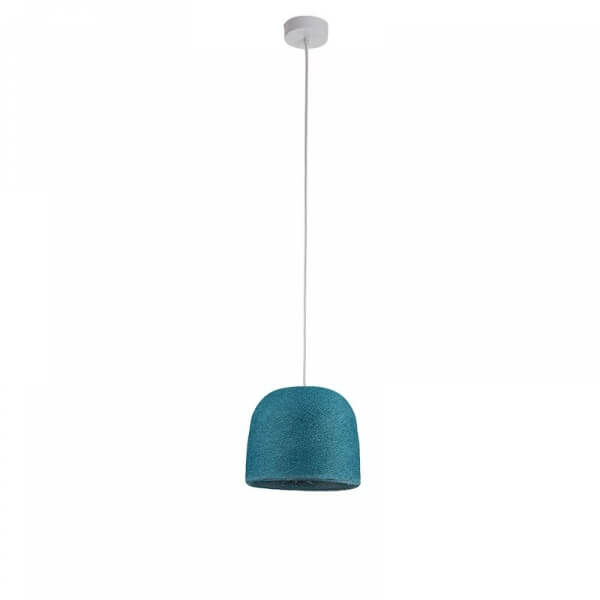 Abat jour Cloche Ø25 cm Bleu Canard avec suspension 80 cm