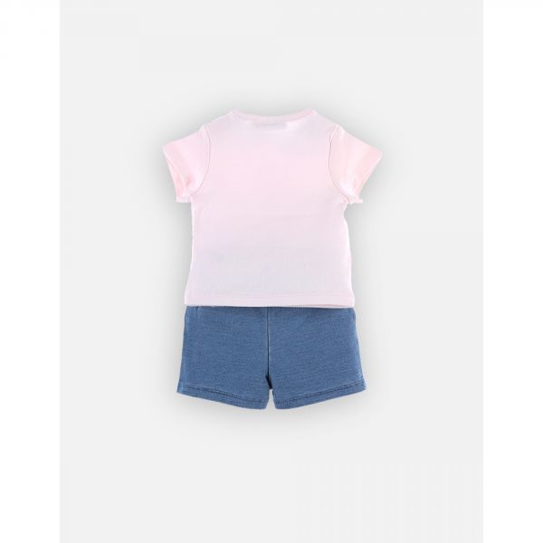 Ensemble short et tee-shirt rose - 1 mois