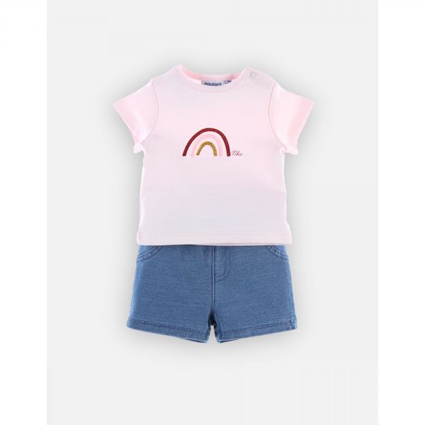 Ensemble short et tee-shirt rose - 3 mois