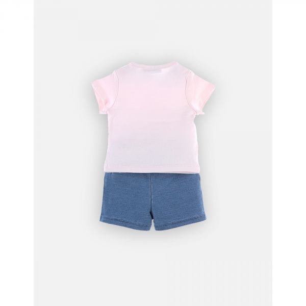 Ensemble short et tee-shirt rose - 3 mois