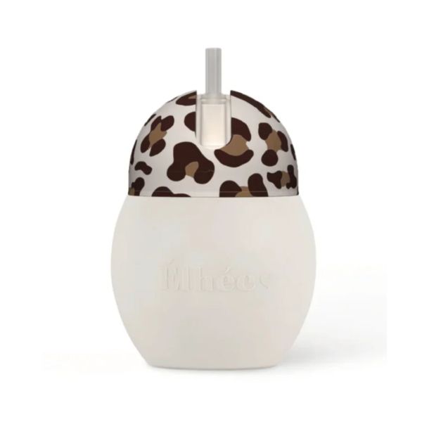 Tasse à paille antifuite en silicone médical 240 ml Coconut, Graouu