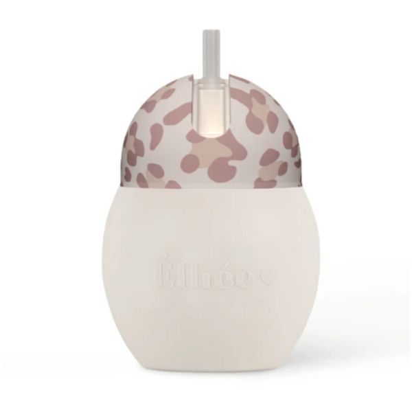 Tasse à paille antifuite en silicone médical 240 ml Coconut, Graouu