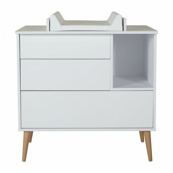 Commode 3 tiroirs 1 niche Cocoon Ice White