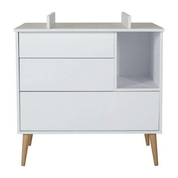 Commode 3 tiroirs 1 niche Cocoon Ice White