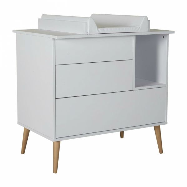 Commode 3 tiroirs 1 niche Cocoon Ice White