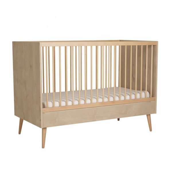 Lit bébé 70x140 cm évolutif en lit enfant Cocoon Natural Oak